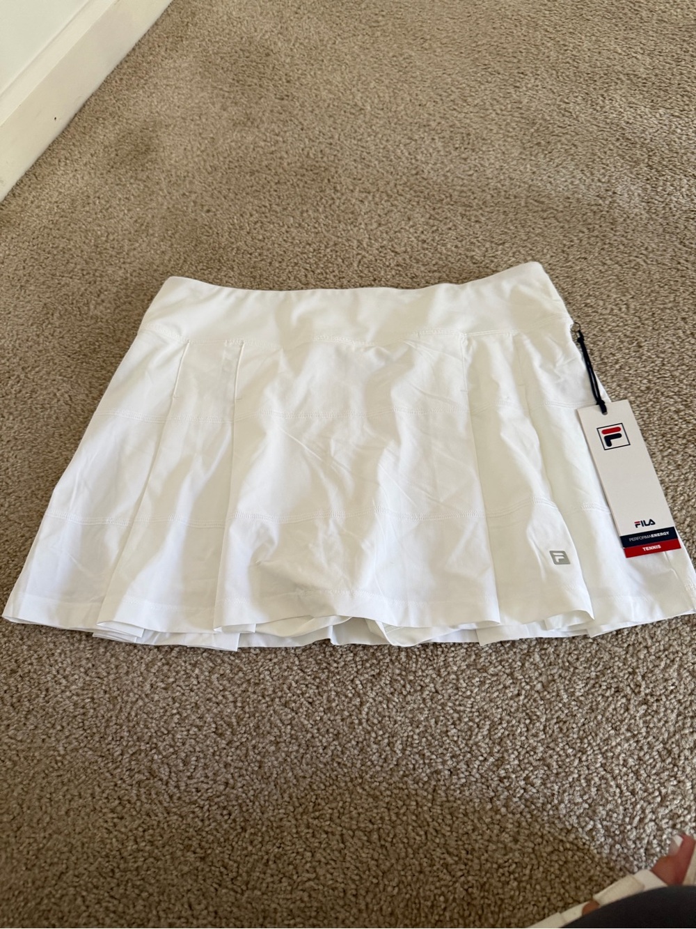 FILA White Pleated Skater Tennis Skirt medium nwt